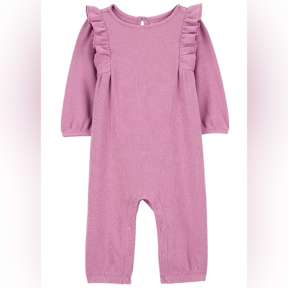 💖5 for $25💖 Carter’s Child of Mine Baby Girl Thermal Ruffle Jumpsuit 3–6M Outfit